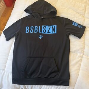 Black Hoodie with Blue BSBLSZN Print baseball lifestyle 101